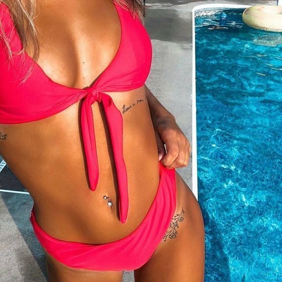 Other - **TOP ONLY **Sexy Red Tie Front Cheeky Bikinis
